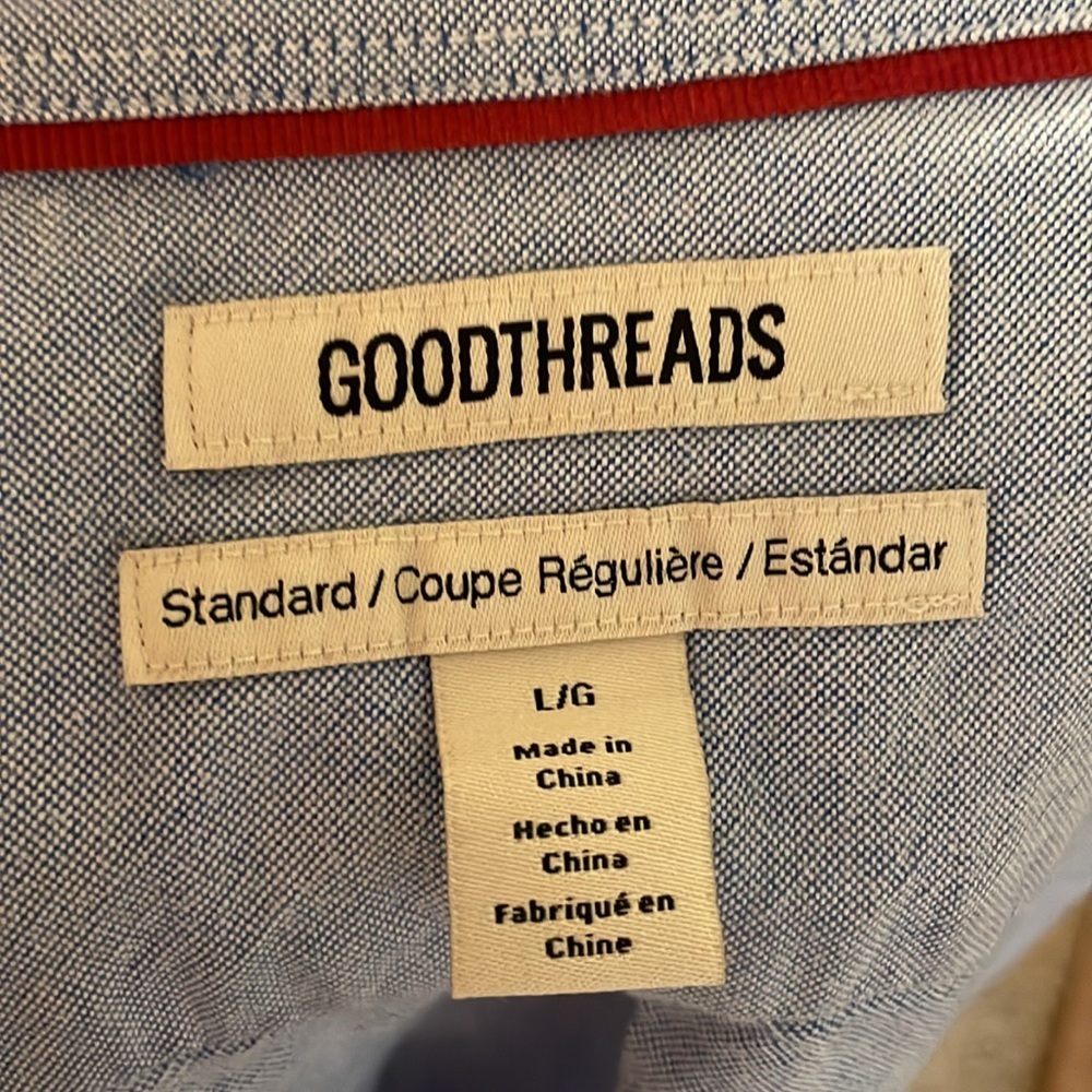 Goodthreads Large Button Down Light Blue Soft Den… - image 4